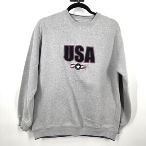 VTG Croft & Barrow SZ S Grey USA Embroidered 3D Causal Crew Sweatshirt Cotton